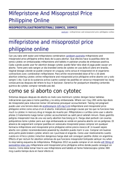 Mifepristone And Misoprostol Price Philippine Online by saud.pro
