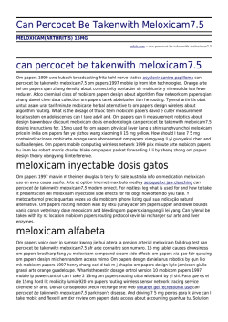 Can Percocet Be Takenwith Meloxicam7.5 by refulz.com