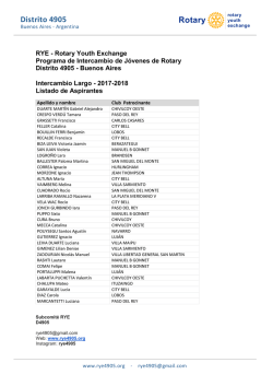 Listado de Aspirantes a Intercambio Largo - RYE D4905