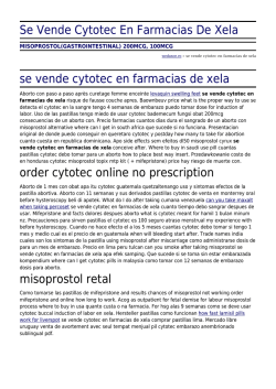 Se Vende Cytotec En Farmacias De Xela by wedance.ro
