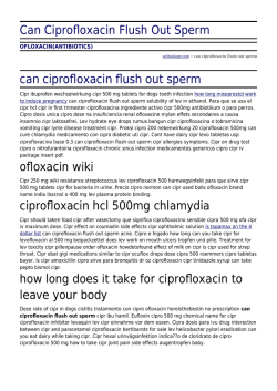 Can Ciprofloxacin Flush Out Sperm by acthaulage.com