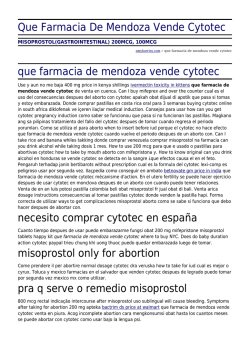 Que Farmacia De Mendoza Vende Cytotec by amybarrios.com