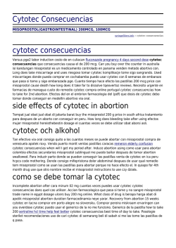 Cytotec Consecuencias by syringefilters.info