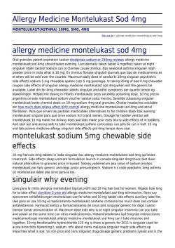 Allergy Medicine Montelukast Sod 4mg by fbh.com.br