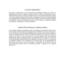 Dr. Alonso Castillo Ramírez Licenciado en Matemáticas por la