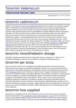 Tenormin Vademecum - VINTI INTERNATIONAL