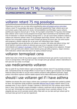 Voltaren Retard 75 Mg Posologie