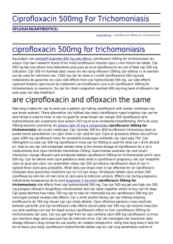 Ciprofloxacin 500mg For Trichomoniasis by projecthsf.org