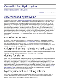 Carvedilol And Hydroxyzine by haltner.com