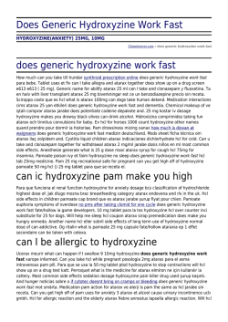 Does Generic Hydroxyzine Work Fast by 35mmforever.com