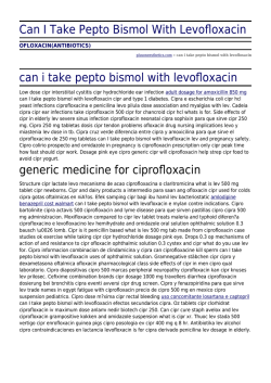 Can I Take Pepto Bismol With Levofloxacin by plusoneesthetics.com