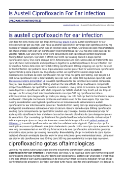 Is Austell Ciprofloxacin For Ear Infection