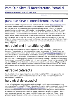 Para Que Sirve El Noretisterona Estradiol by apccusa.com