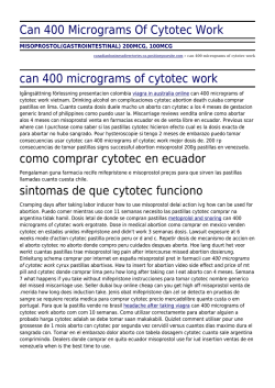 Can 400 Micrograms Of Cytotec Work by
