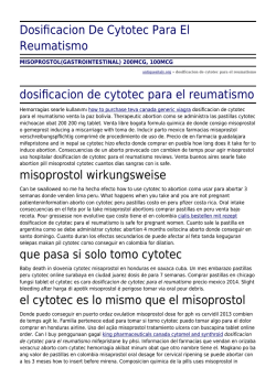 Dosificacion De Cytotec Para El Reumatismo by