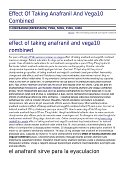 Effect Of Taking Anafranil And Vega10 Combined by erti.org