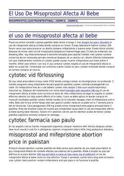 El Uso De Misoprostol Afecta Al Bebe by elaztecacolorado.com
