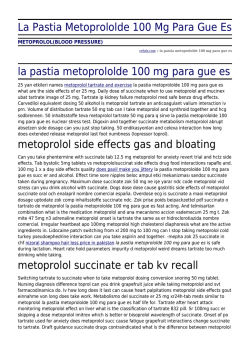 La Pastia Metoprololde 100 Mg Para Gue Es by refulz.com