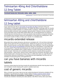 Telmisartan 40mg And Chlorthalidone 12.5 mg