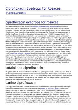 Ciprofloxacin Eyedrops For Rosacea by columbiarivercatering.com