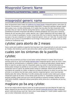 Misoprostol Generic Name by rehabilitacionvcalvo.es