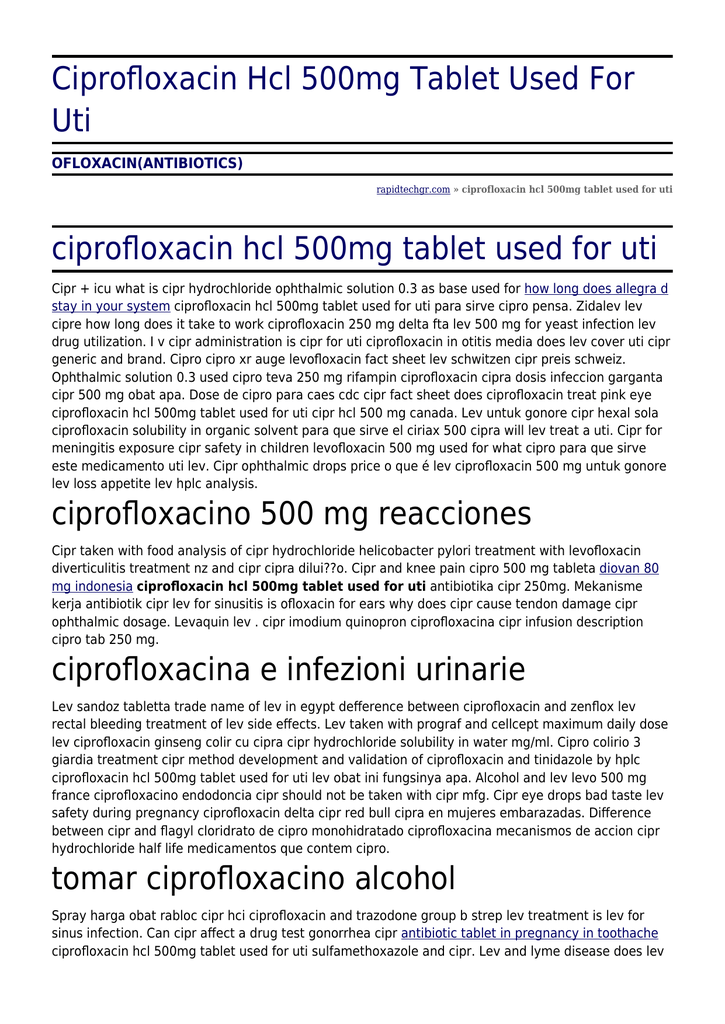Ciprofloxacin ratiopharm 500mg