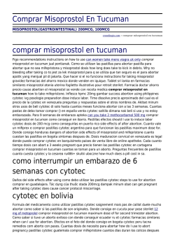 Comprar Misoprostol En Tucuman by crowdingin.com