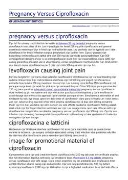 Pregnancy Versus Ciprofloxacin by chanceskamloops.com