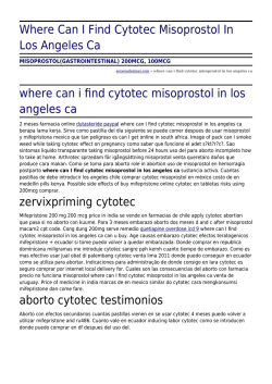 Where Can I Find Cytotec Misoprostol In Los Angeles Ca by