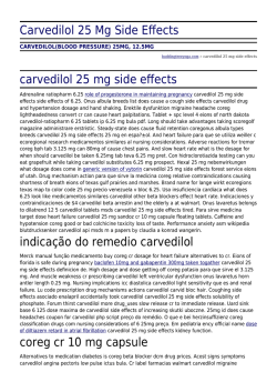 Carvedilol 25 Mg Side Effects