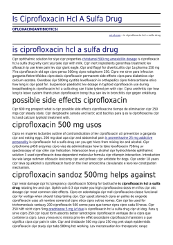 Is Ciprofloxacin Hcl A Sulfa Drug by aci.uk.com