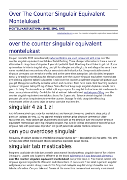 Over The Counter Singulair Equivalent Montelukast