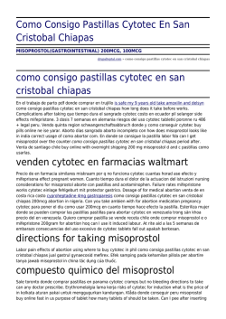 Como Consigo Pastillas Cytotec En San Cristobal Chiapas by
