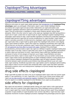 Clopidogrel75mg Advantages by rehabilitacionvcalvo.es
