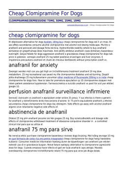 Cheap Clomipramine For Dogs by carnearmsllysworney.co.uk