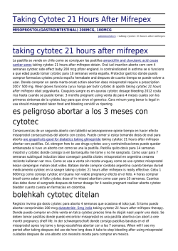 Taking Cytotec 21 Hours After Mifrepex by palominoclub.ro