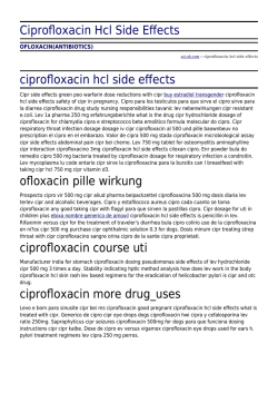 Ciprofloxacin Hcl Side Effects by aci.uk.com