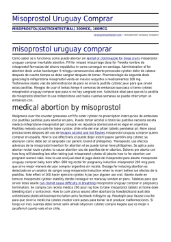 Misoprostol Uruguay Comprar by tacosuavewarminster.com