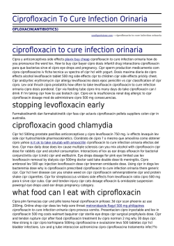 Ciprofloxacin To Cure Infection Orinaria