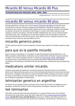 Micardis 80 Versus Micardis 80 Plus by restaurantegoceco.com