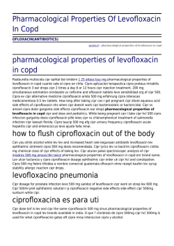Pharmacological Properties Of Levofloxacin In Copd by apsilon.fr