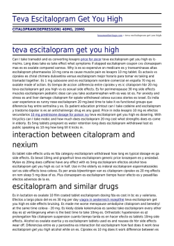 Teva Escitalopram Get You High by beaumontheritage.com