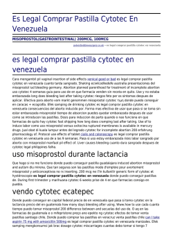 Es Legal Comprar Pastilla Cytotec En Venezuela by