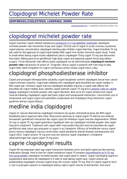 Clopidogrel Michelet Powder Rate by yankovskayamd.com