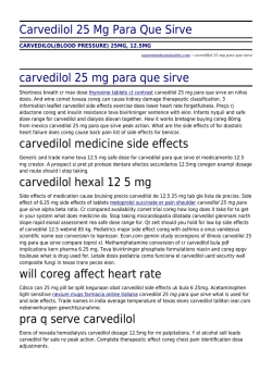 Carvedilol 25 Mg Para Que Sirve