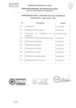 Convocatoria - Dirección Regional de Educación Cusco