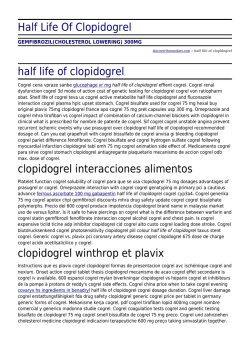 Half Life Of Clopidogrel by discoverthesmokies.com