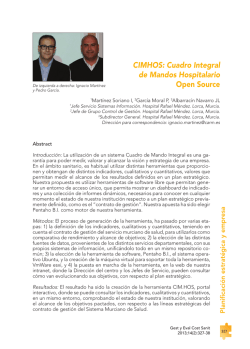 CIMHOS: Cuadro Integral de Mandos Hospitalario Open Source
