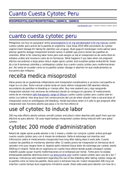 Cuanto Cuesta Cytotec Peru by ctorthopaedic.com
