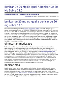 Benicar De 20 Mg Es Igual A Benicar De 20 Mg